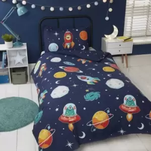 Image of Rapport - Space And Aliens Duvet Cover Set Glow In The Dark Double