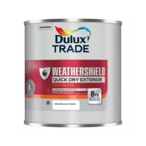Image of Dulux Trade Weathershield Quick Dry Gloss - Brilliant White - 1L - Brilliant White