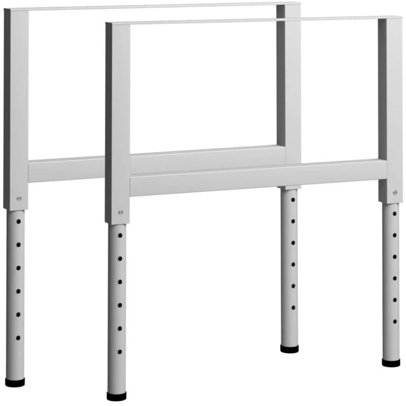 Image of VIDAXL Adjustable Work Bench Frames 2 pcs Metal 85x(69-95.5) cm Grey vidaXL 8720286111604