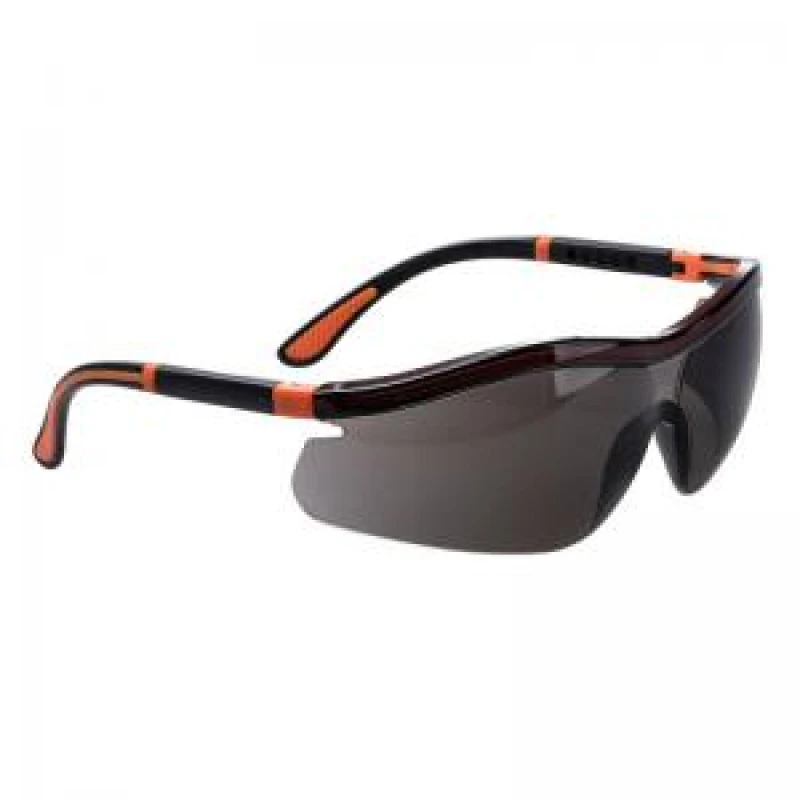 Image of Portwest Neon Safety Glasses PS34SKR Frame: Black / Orange