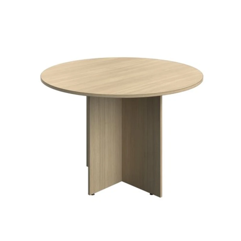 Image of Serrion Leg Round Boardroom Table 1100x1100 OK/Silver KF800266