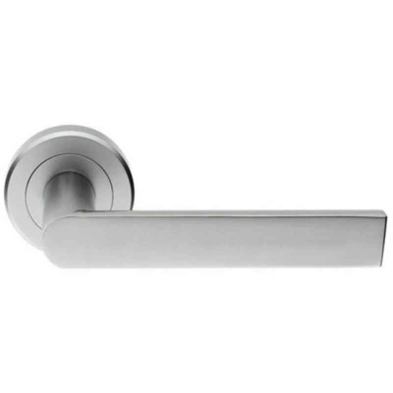 Image of Loops PAIR Flat Rectangular Bar Handle on Round Rose Concealed Fix Satin Chrome Multi