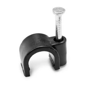 Image of BQ Black 9mm Round Cable Clips Pack of 20