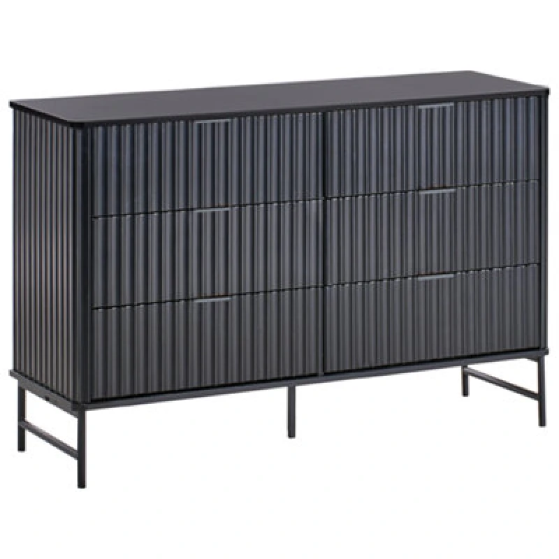 Image of Beliani 6 Drawer Chest Glastonbury Black