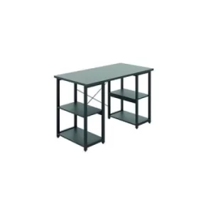 Image of Jemini Soho Desk with Straight Shelves 1200x600x770mm Black Leg KF80317