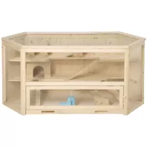 Image of Pawhut Three-tier Wooden Hamster/Gerbil Cage Play Centre