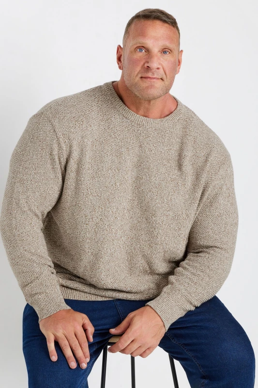 Image of BadRhino BadRhino Men Crew Neck Knitted Jumper in Yellow Size: 4X-Large Yellow 4XL Male 5063111532797