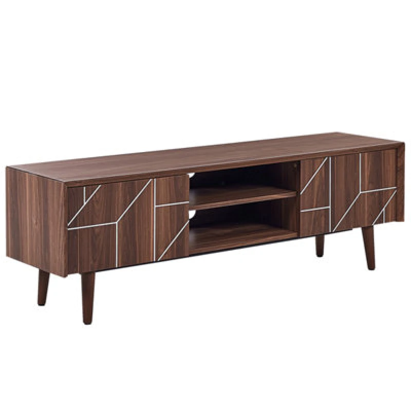 Image of Beliani TV Stand Franklin Dark Brown