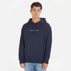 Image of Tommy Jeans Linear Logo Cotton-Blend Hoodie - L