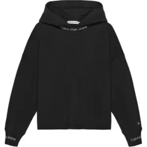 Image of Calvin Klein Jeans Intarsia Fleece Hoodie - Black
