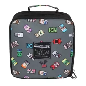 Image of Minecraft Girls Characters Lunch Box (One Size) (Grey/Multicoloured) - Grey/Multicoloured