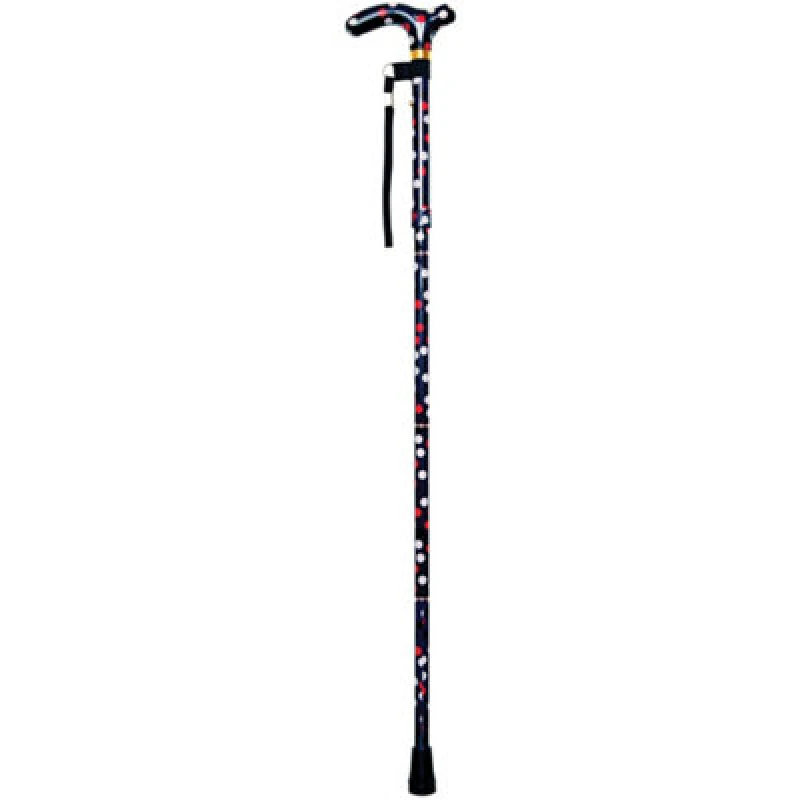 Image of Loops Deluxe Ambidextrous Foldable Walking Cane - 5 Height Settings - Polka Dot Multi