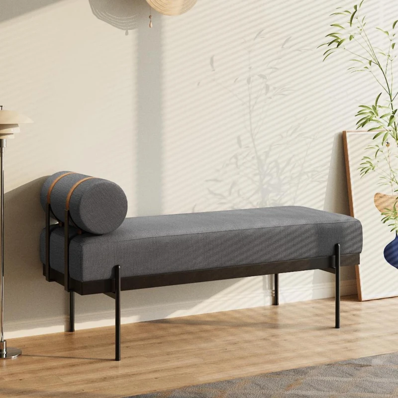 Image of Kabinet UK Upholstered Bench with a Removable Pillow Dark Grey unisex One size