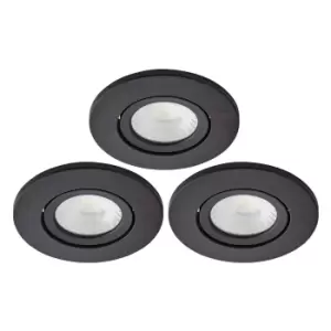 Image of Spa Como LED Tiltable Fire Rated Downlight 5W Dimmable 3 Pack Cool White Satin Black IP65