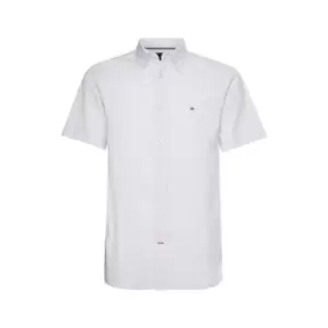 Image of Tommy Hilfiger Short Sleeve Poplin Shirt - Blue