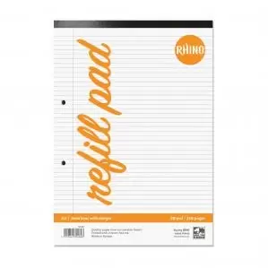 Image of RHINO A4 Refill Pad Headbound 160 Pages 80 Leaf 6mm Lined with Margin