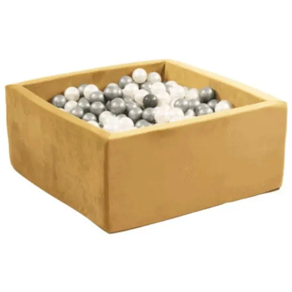Image of Unbranded Square Velvet Ball Pit 90x40x5cm with 200 balls - Gold 90 x 40 x 5 cm