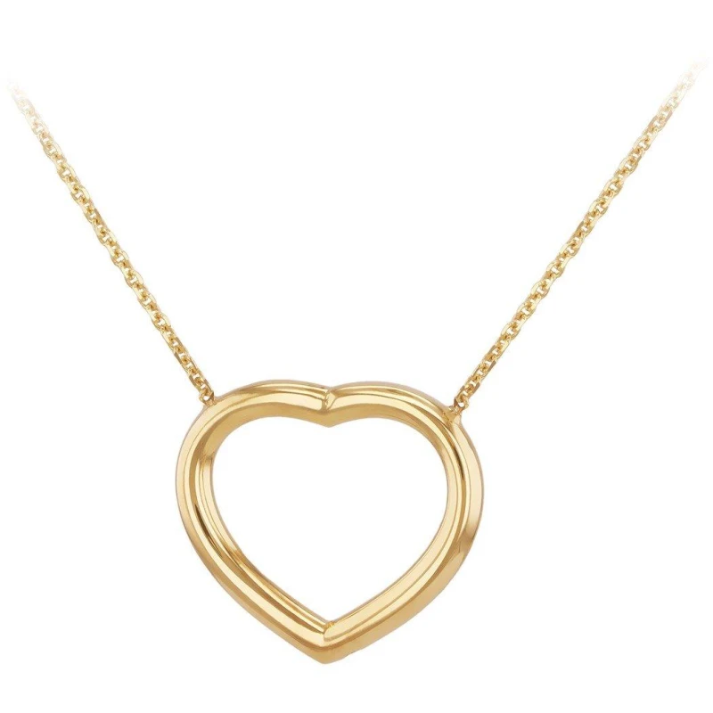 Image of Be You 9ct Gold Heart Adjustable Necklace Yellow Gold female 16-18in