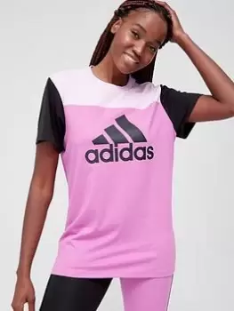 Image of adidas Colourblock Tee - Lilac Size L, Women