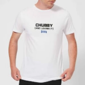 Image of Plain Lazy Chubby and Loving It Mens T-Shirt - White - M