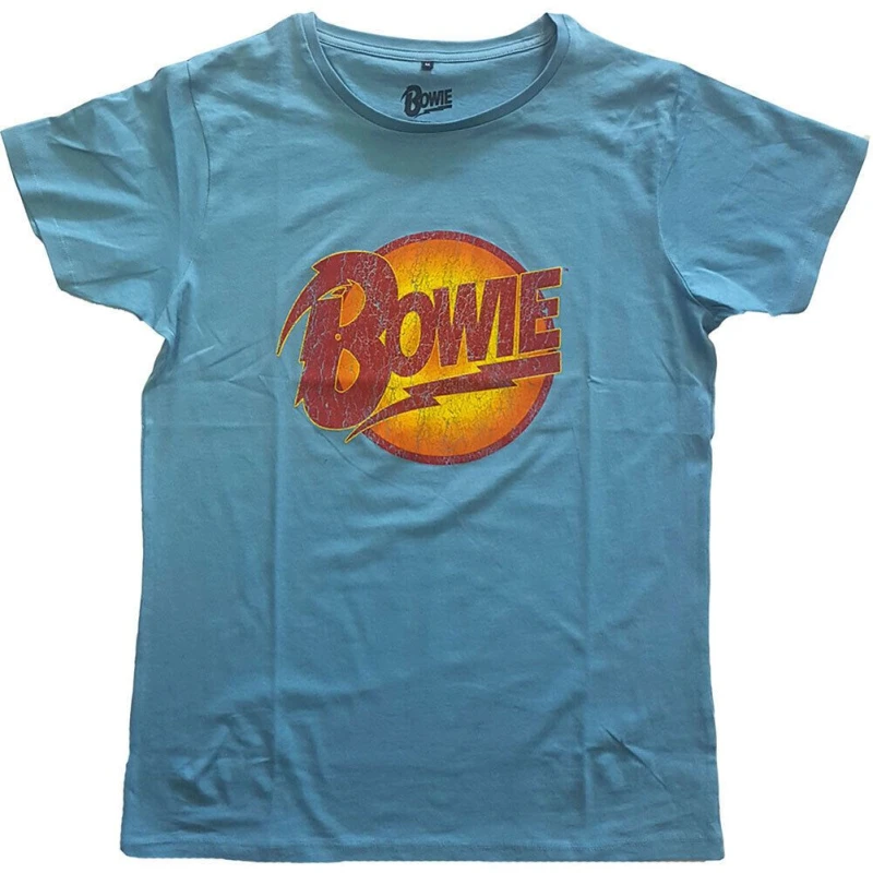 Image of David Bowie David Bowie Men Diamond Dogs Vintage Logo T-Shirt in Blue Size: Small Blue S Male 5063300357606