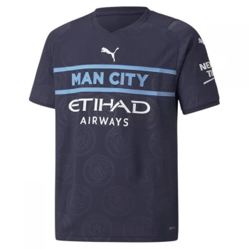 Image of Puma Manchester City Third Shirt 2021 2022 Junior - Navy/White