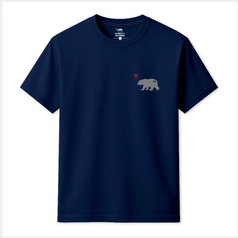 Image of Republic of California Mens Cali Bear T-Shirt in Navy Size: Large Navy Male L