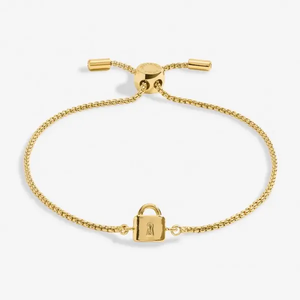 Image of Mini Charms| Lock Gold Plated 24.5cm Adjustable Bracelet 7138