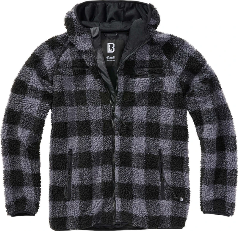 Image of Brandit Teddy Fleece Jacket Between-seasons Jacket Black grey XL Men