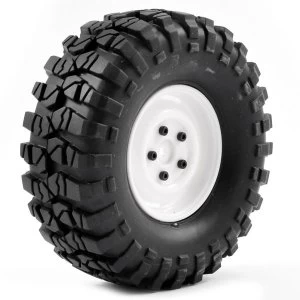Image of Ftx Outback Pre-Mounted Steel Look Lug/Tyre (2) - White