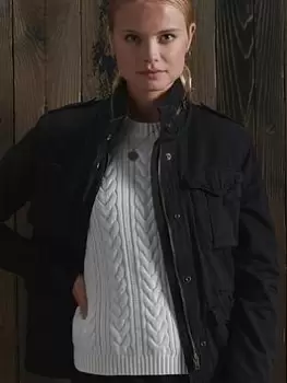 Image of Superdry Classic Rookie Jacket - Black, Size 10, Women