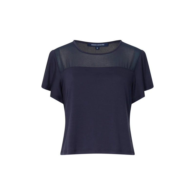 Image of French Connection French Connection Rezi Jersey Top - Blue Blue M