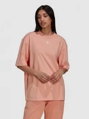Image of adidas Originals Trefoil Loose Tee, Blush, Size 16, Women