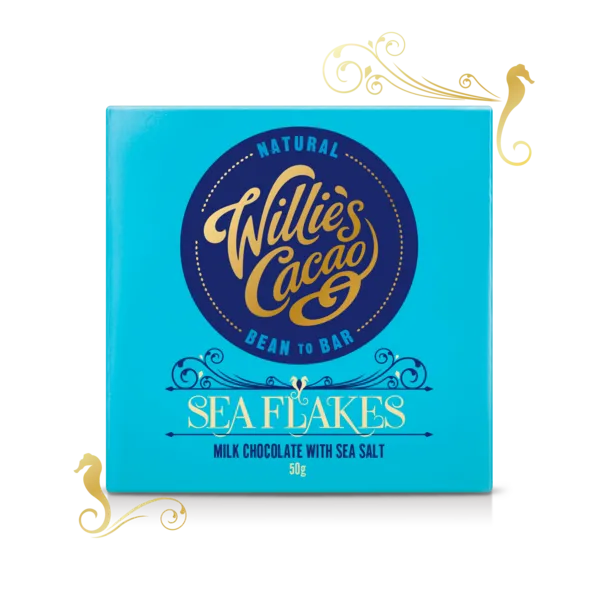 Image of Willies Sea Flakes 44 Milk Chocolate With Sea Salt - 50g - 86110