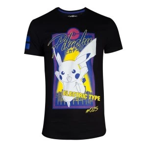 Image of Pokemon - Pikachu Eletric Type City Mens Medium T-Shirt - Black