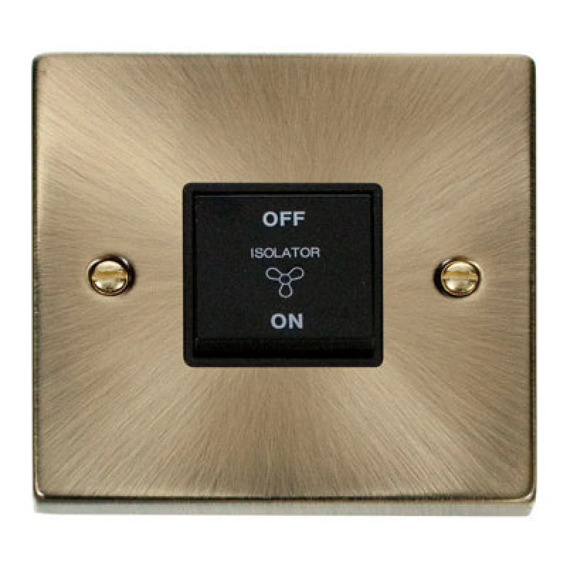 Image of SE Home Antique Brass 10A 3 Pole Fan Isolation Switch Gold unisex