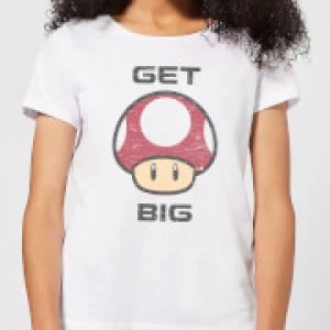 Image of Nintendo Super Mario Get Big Mushroom Womens T-Shirt - White - S