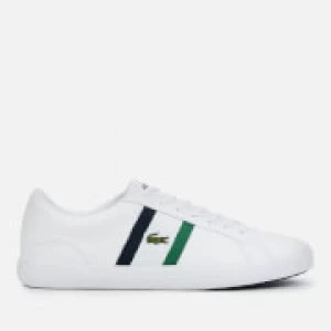 Image of Lacoste Mens Lerond 119 3 Leather Low Top Trainers - White/Navy - UK 9