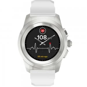 Image of MyKronoz ZeTime Regular 44mm - Brushed Silver/ White Silicon Watch
