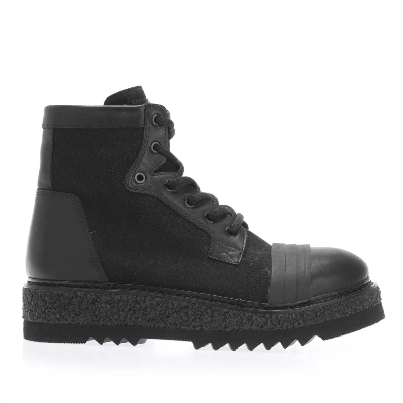 Image of Armani Canvas Calf Boots - Black 6