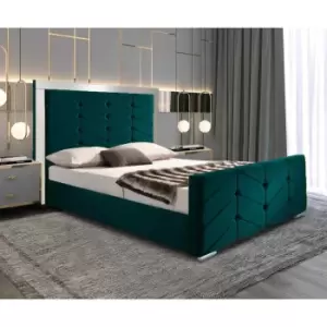 Image of Marisa Bed Small Double Plush Velvet Green