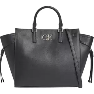 Image of Calvin Klein Re-lock Drawstring Tote Bag - Black