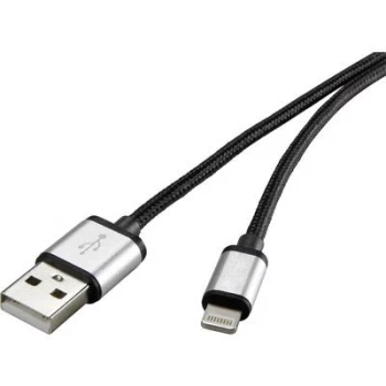 Image of iPad/iPhone/iPod Data cable/Charger lead [1x USB 2.0 connector A - 1x Apple Dock plug lightning] 1.50 m Black