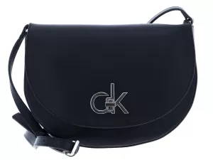 Image of Calvin Klein Re-Lock Saddle Bag - Black