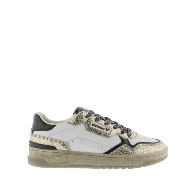 Image of Victoria Metallic leather-effect trainers For Her Victoria C80 Beige Female 40