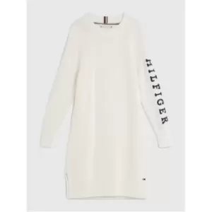 Image of Tommy Hilfiger Monotype Sweater Dress - White