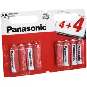 Image of Panasonic AA Zinc Carbon Batteries - 8 PACK - PANAR6RB8