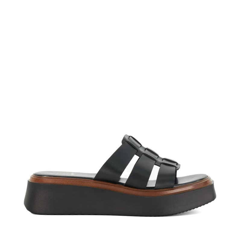 Image of Dune London Lanto Triple Strap Sandals - Black WCVTB Female 3,4,5,6,7,8