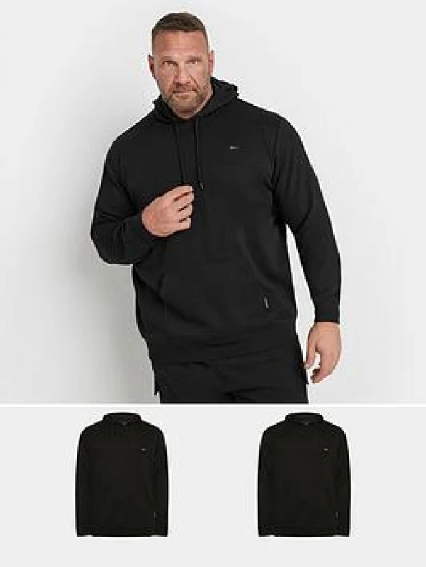 Image of BadRhino BadRhino Men 2 Pack Core Hoodies in Black Size: large Black L Male 5063111756933