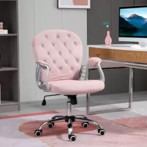Image of Starlette Luxury Velour Tufted Ergonomic Swivel Chair, Pink